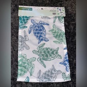 Brand New The Spring Shoppe Summer Green & Blue Sea Turtle Garden Flag 12”x18”